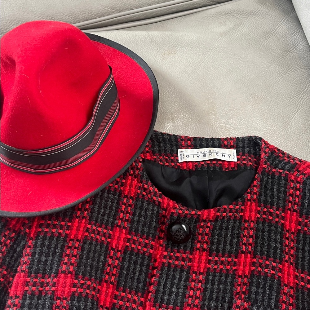 Vintage Givenchy Red and Black Women's jacket